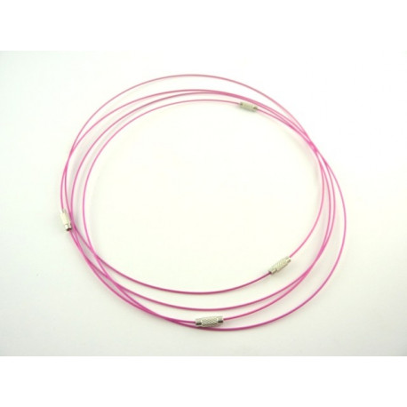 TOUR DE COU CABLE ROSE