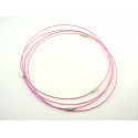 TOUR DE COU CABLE ROSE