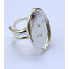 SUPPORT DE BAGUE OVAL 29mm couleur argent 2eme CHOIX