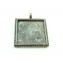 SUPPORT DE PENDENTIF CARRE ARGENT VIEILLI