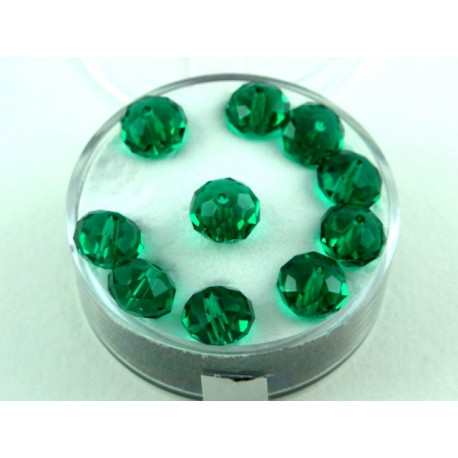 PERLES FACETTES TONNEAU 6X8MM VERT