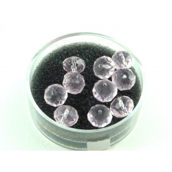 PERLES FACETTES TONNEAU 6X8MM ROSE PALE