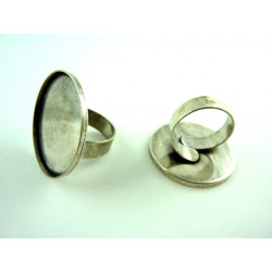 SUPPORT DE BAGUE ROND ARGENT VIEILLI 30MM