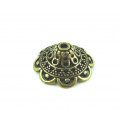 CALOTTE FILIGREE FLEUR  COULEUR BRONZE18mm X4