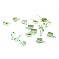 EMBOUT DE LACET 8x4mm couleur argent x 20