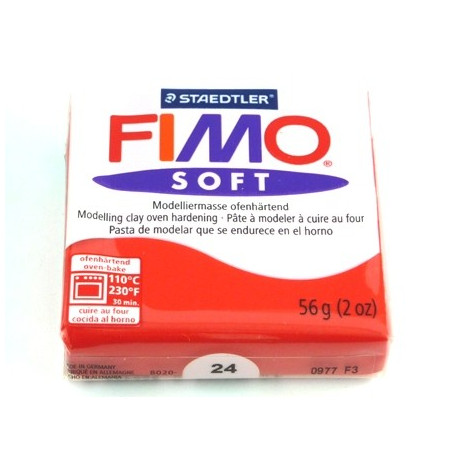Pâte Fimo Soft 57gr Rouge Indien n°24 Neuf 