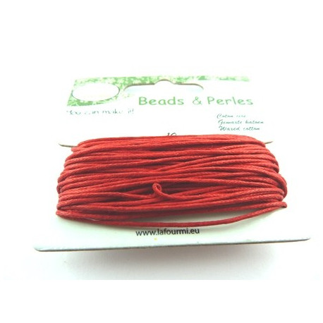 COTON CIRE 1MM ROUGE X 10M