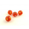 PERLE ARTISANALE INDIENNE A POIS "ROUGE" x5