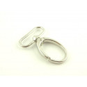 PORTE CLE MOUSQUETON 58X38MM COULEUR ARGENT