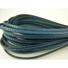 CUIR PLAT SURPIQUE BLEU MARINE 5X2MM X 10CMS