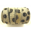 CUIR PLAT AVEC POILS DALMATIEN 10X2MM PAR 10CMS