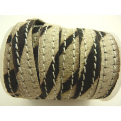 CUIR PLAT AVEC POILS ZEBRE 10X2MM PAR 10CMS