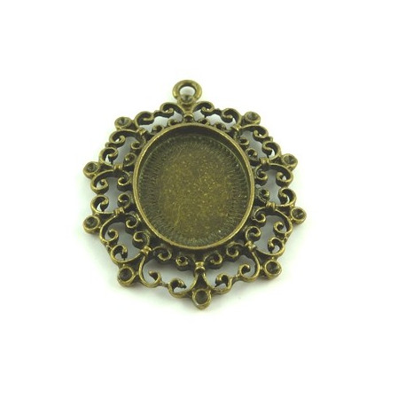 PENDENTIF A DECORER BRONZE ANTIQUE 45MMX 37MM