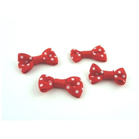 MINI NOEUDS ROUGE A POIS X6