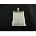 SUPPORT DE PENDENTIF RECTANGLE  ARGENT BRILLANT 32X20MM