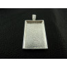 SUPPORT DE PENDENTIF RECTANGLE  ARGENT BRILLANT 32X20MM