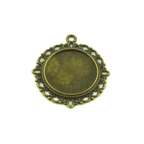 PENDENTIF ROND 28MM BRONZE 