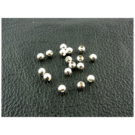 PERLES RONDES 4MM ARGENT BRILLANT X 20