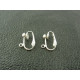 SUPPORT DE BOUCLE D'OREILLE CLIP BOULE ARGENT BRILLANT vendu par paire