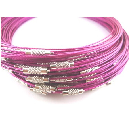 TOUR DE COU CABLE FUSCHIA