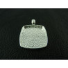 SUPPORT DE PENDENTIF CARRE 25X25 IRREGULIER ARGENT BRILLANT  