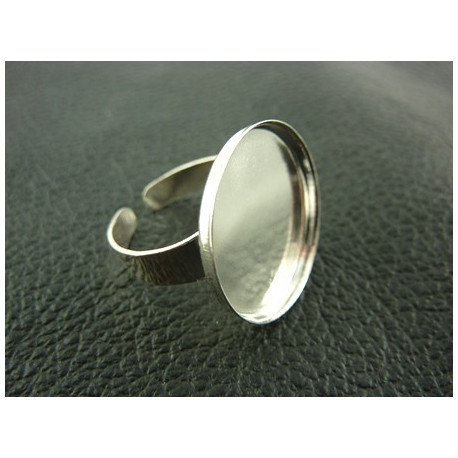 SUPPORT DE BAGUE ROND 20MM ARGENT BRILLANT