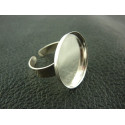 SUPPORT DE BAGUE ROND 20MM ARGENT BRILLANT