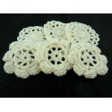 FLEURS AU CROCHET x  6 BLANC