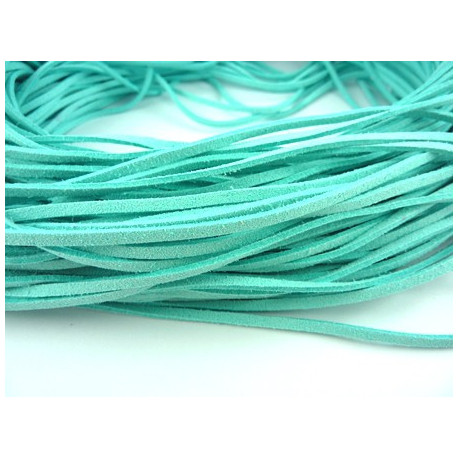 LACET PLAT SUEDINE 1 METRE TURQUOISE