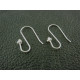 SUPPORT BOUCLE D'OREILLE CROCHER "S" COULEUR ARGENT la paire