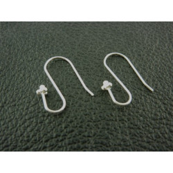 SUPPORT BOUCLE D'OREILLE CROCHER "S" COULEUR ARGENT la paire