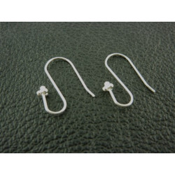 SUPPORT BOUCLE D'OREILLE CROCHER "S" COULEUR ARGENT la paire