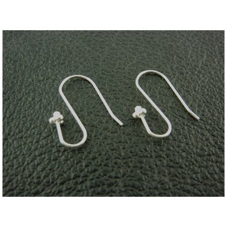 SUPPORT BOUCLE D'OREILLE CROCHER "S" COULEUR ARGENT la paire