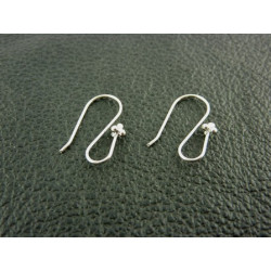 SUPPORT BOUCLE D'OREILLE CROCHER "S" COULEUR PLATINE la paire