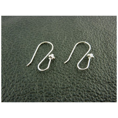 SUPPORT BOUCLE D'OREILLE CROCHER "S" COULEUR PLATINE la paire