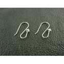 SUPPORT BOUCLE D'OREILLE CROCHET "S" COULEUR PLATINE la paire