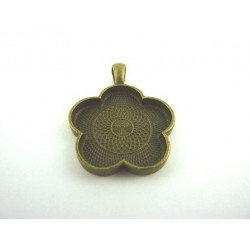 SUPPORT DE PENDENTIF FLEUR 26MM BRONZE