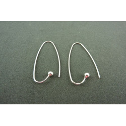 BOUCLES D'OREILLES BOULE couleur platine 39MM LA PAIRE