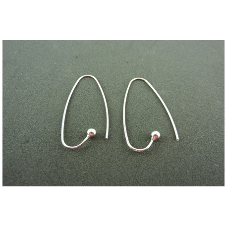 BOUCLES D'OREILLES BOULE couleur platine 39MM LA PAIRE