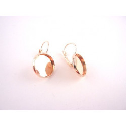 SUPPORT DE BOUCLE D'OREILLE RONDE A SERTIR ROSE DORE