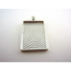 PENDENTIF RECTANGLE ARGENT BRILLANT