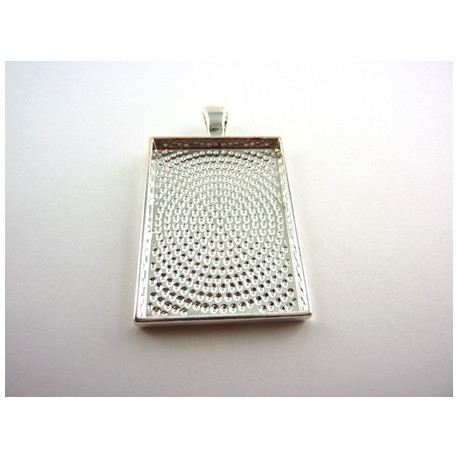 PENDENTIF RECTANGLE ARGENT BRILLANT