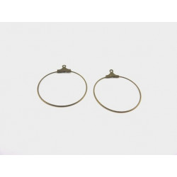 BOUCLE D'OREILLE ANNEAU 30MM BRONZE