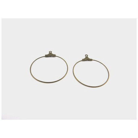 BOUCLE D'OREILLE ANNEAU 30MM BRONZE