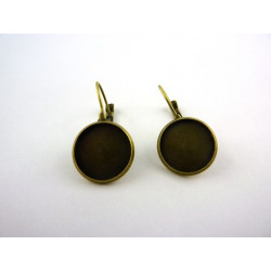 SUPPORT DE BOUCLE D'OREILLE BRONZE 14MM A DECORER