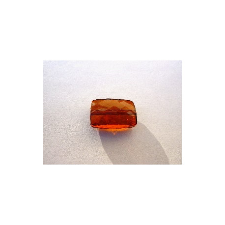 RECTANGLE PLAT FACETTES 18X13MM AMBRE x 4