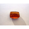 RECTANGLE PLAT FACETTES 18X13MM AMBRE x 4