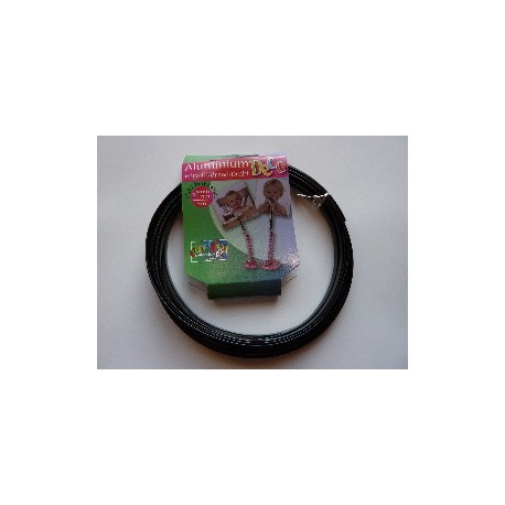 FIL ALUMINIUM PLAT 5MM X1MM NOIR X5M