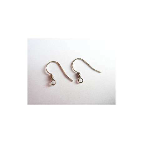 SUPPORT DE BOUCLE D'OREILLE CROCHET  couleur argent x10paires