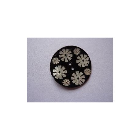 BOUTON NACRE FLEURI NOIR 34mm